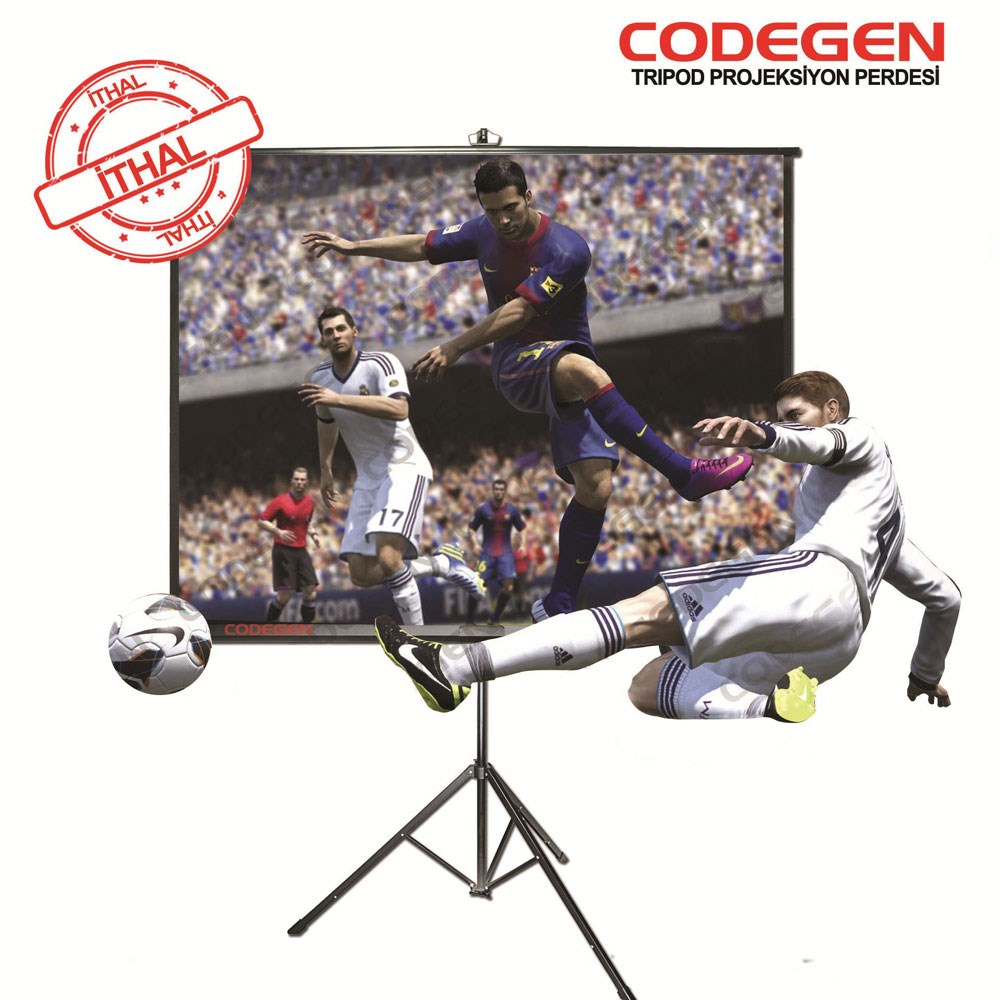 Codegen TX-18 180x180 Tripod Projeksiyon Perdesi (Siyah Fonlu - Taşınabilir Ayaklı)