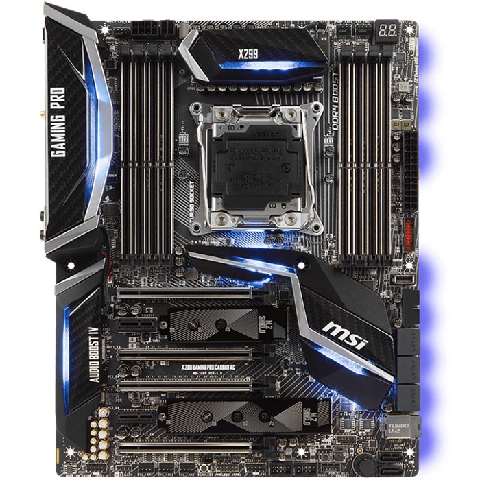 MSI X299 GAMING PRO CARBON AC DDR4 Optane M.2 U.2 Wi-Fi ac BT 16x Lga2066