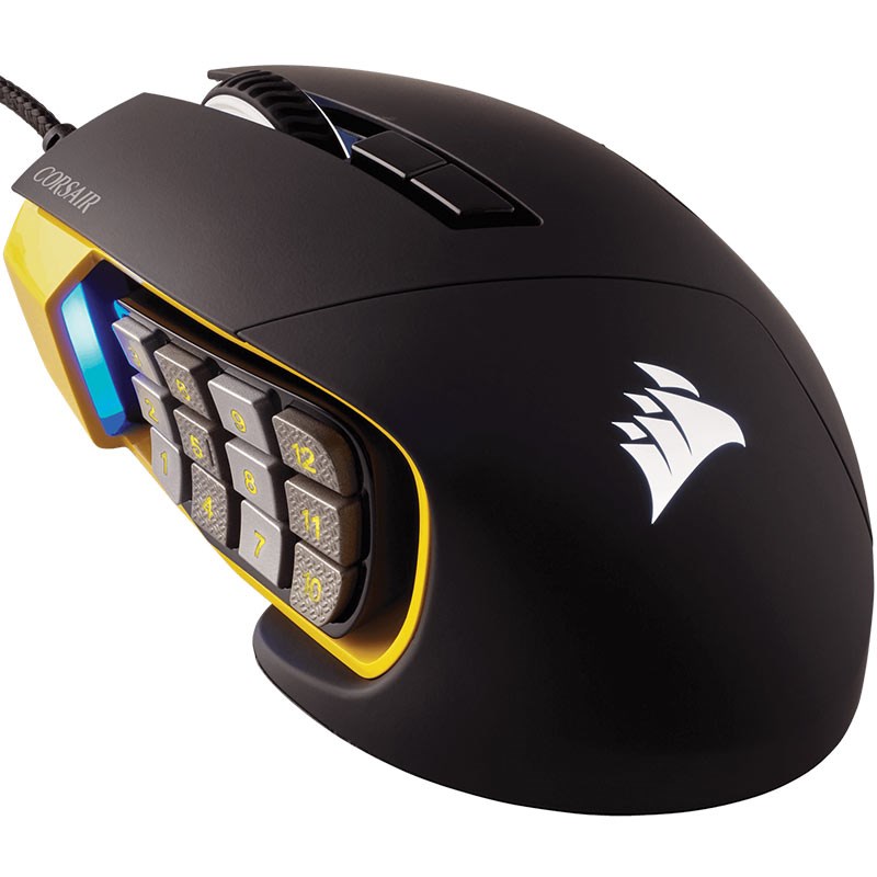 Corsair CH-9304011-EU Scimitar PRO RGB Optical MOBA/MMO Gaming Mouse - Sarı