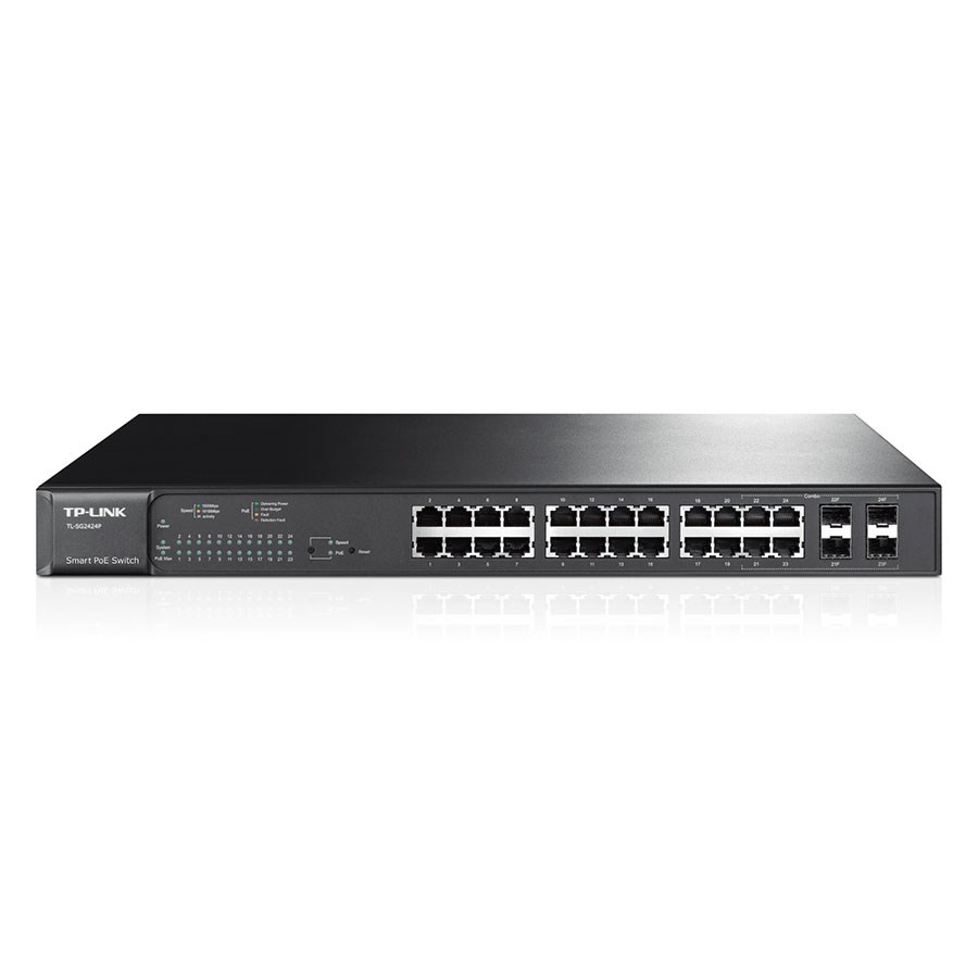 TP-LINK TL-SG2424P 4 Combo SFP Slotlu 24-Port Gigabit Smart PoE Switch