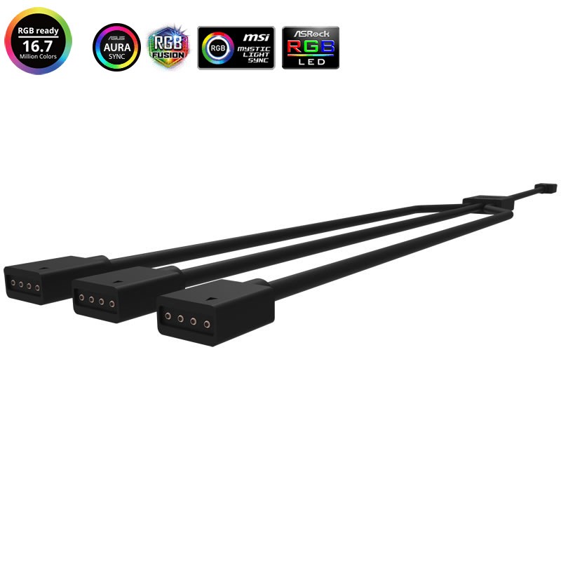 Cooler Master R4-ACCY-RGBS-R2 MasterFan RGB serisi için 3 lü Çoğaltıcı Kablo 1 to 3 Splitter