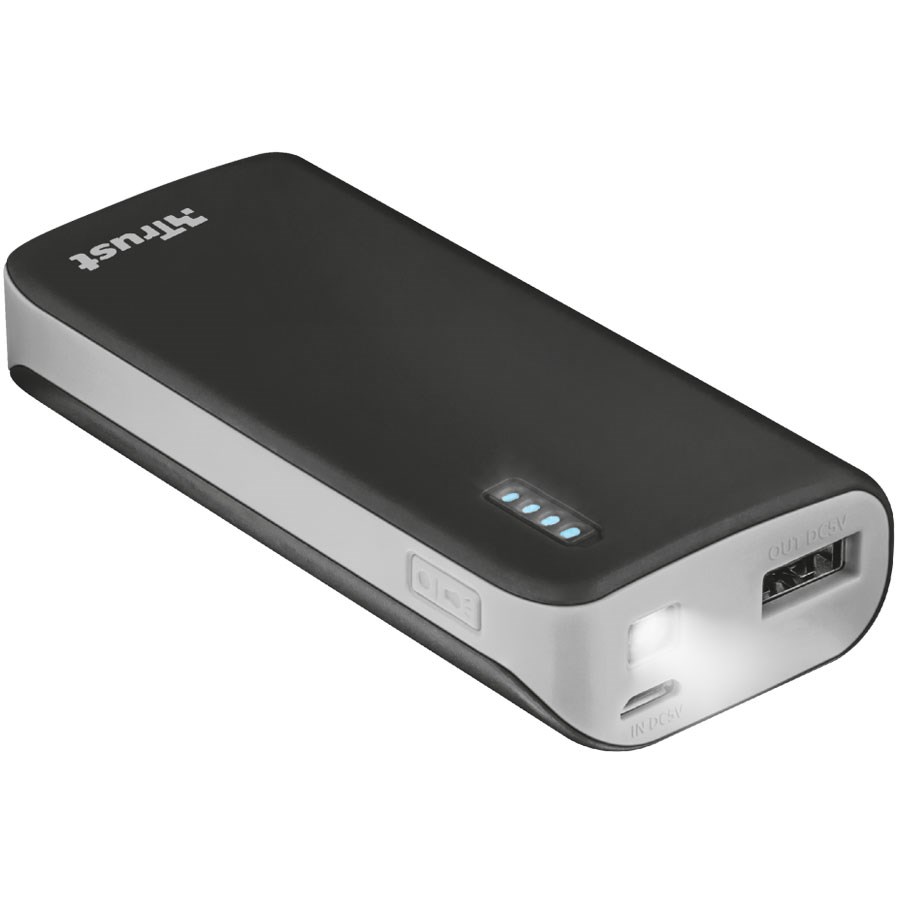 Trust 21635 Primo Powerbank 5200 Taşınabilir Siyah Güç Kaynağı