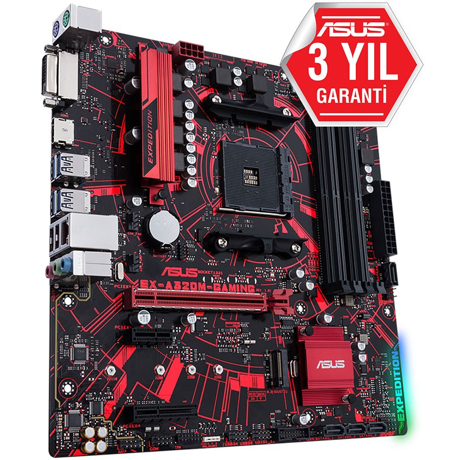 Asus EX-A320M-GAMING DDR4 M.2 HDMI DVI 16x AM4 mATX