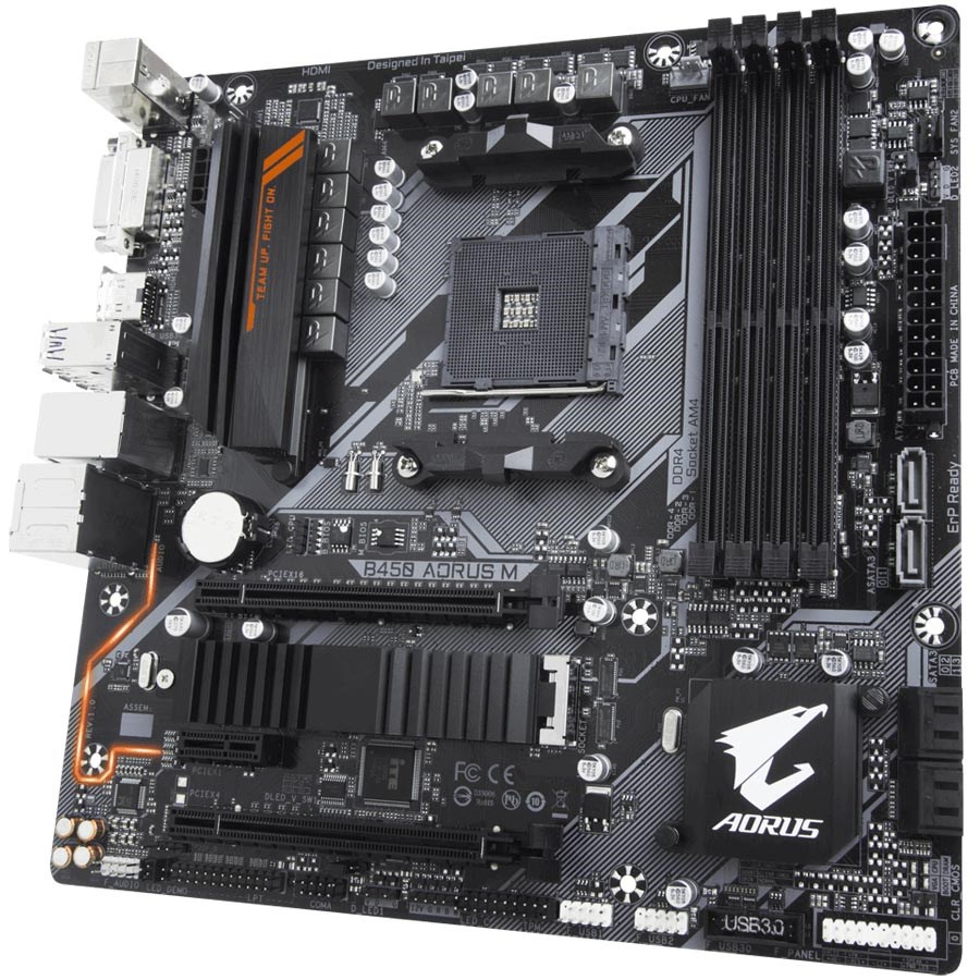 Gigabyte B450 AORUS M DDR4 M.2 HDMI DVI RGB Fusion 16x AM4 mATX