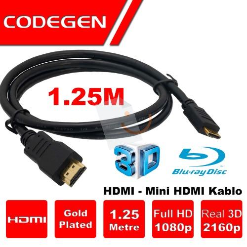 Codegen CPS18 1.25 Metre HDMI- Mini HDMI Kablo