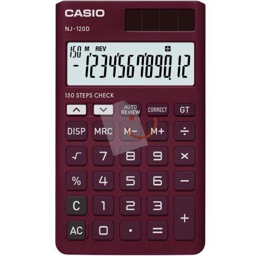 Casio NJ-120D-RD Kontrol Özellikli 12 Haneli Cep Tipi Hesap Makinesi - Kırmızı