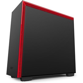 NZXT CA-H700W-BR H700i Mat Siyah-Kırmızı Temperli Cam RGB Akıllı ATX PSUsuz Kasa