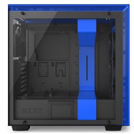 NZXT CA-H700W-BL H700i Mat Siyah-Mavi Temperli Cam RGB Akıllı ATX PSUsuz Kasa