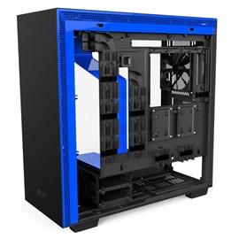 NZXT CA-H700W-BL H700i Mat Siyah-Mavi Temperli Cam RGB Akıllı ATX PSUsuz Kasa