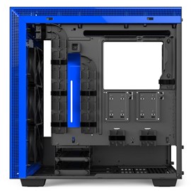 NZXT CA-H700W-BL H700i Mat Siyah-Mavi Temperli Cam RGB Akıllı ATX PSUsuz Kasa