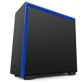 NZXT CA-H700W-BL H700i Mat Siyah-Mavi Temperli Cam RGB Akıllı ATX PSUsuz Kasa