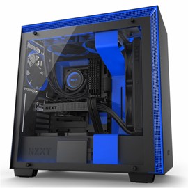 NZXT CA-H700W-BL H700i Mat Siyah-Mavi Temperli Cam RGB Akıllı ATX PSUsuz Kasa