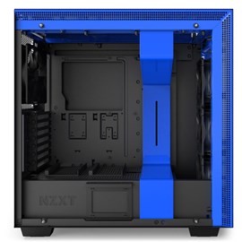 NZXT CA-H700W-BL H700i Mat Siyah-Mavi Temperli Cam RGB Akıllı ATX PSUsuz Kasa