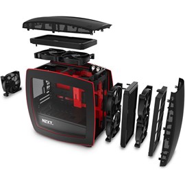 NZXT CA-MANTW-M2 Manta Siyah Kırmızı Pencereli Mini-ITX PSUsuz Kasa