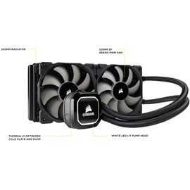 Corsair CW-9060040-WW Hydro Serisi H100x 240mm Yüksek Performanslı Cpu Sıvı Soğutma Kiti