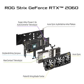 Asus ROG-STRIX-RTX2060-O6G-GAMING GeForce RTX 2060 OC 6GB GDDR6 192Bit 16x