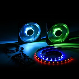 Sharkoon PACELIGHT RGB Illumination Set (2x 120mm PWM 2x Led Şerit)