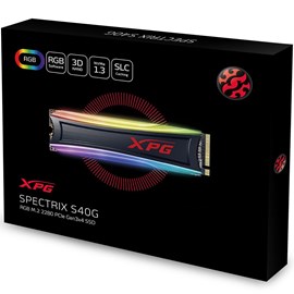 ADATA AS40G-256GT-C XPG SPECTRIX S40G RGB 256GB PCIe Gen3x4 M.2 SSD 3500MB/1200MB