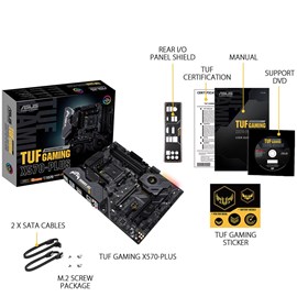 Asus TUF GAMING X570-PLUS DDR4 Çift M.2 DP HDMI AURA RGB AM4 ATX