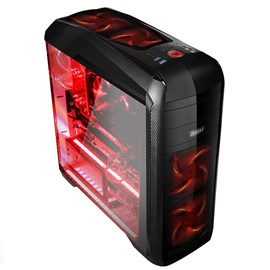 PowerBoost VK-G1009B 500W 3x Kırmızı Fan Pencereli Gaming ATX Kasa