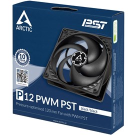 Arctic P12 PWM PST Siyah 120mm 1800Rpm PWM Kasa Fanı