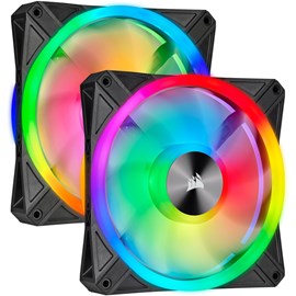 Corsair CO-9050100-WW iCUE QL140 RGB 140mm PWM Dual Fan Kit Lighting Node CORE