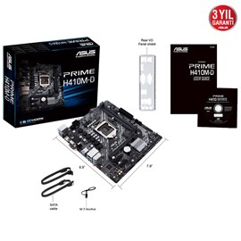 ASUS PRIME H410M-D 2933MHz DDR4 Soket 1200 M.2 HDMI VGA mATX Anakart 