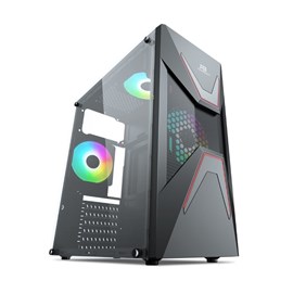 PowerBoost VK-G3621C USB 3.0 ATX, ABS Mesh panel, Fixed Rainbow fan, siyah Kasa (PSU Yok)