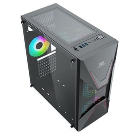 PowerBoost VK-G3621C USB 3.0 ATX, ABS Mesh panel, Fixed Rainbow fan, siyah Kasa (PSU Yok)