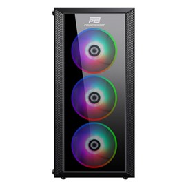 PowerBoost VK-P3380B 550w 80+ USB3.0 ATX Tempered Glass Panel ARGB fan Siyah kasa