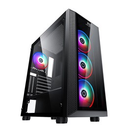 PowerBoost VK-P3380B 550w 80+ USB3.0 ATX Tempered Glass Panel ARGB fan Siyah kasa