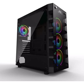 PowerBoost X59RGB USB 3.0 Tempered Glass 4 x RGB Fanlı Gaming Kasa (PSU Yok) JBST-X59RGB