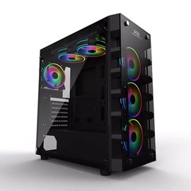 PowerBoost X59RGB 650w 80+ USB 3.0 Tempered Glass 6 x RGB Fanlı Gaming Kasa JBST-X59RGB-650