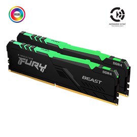 KINGSTON FURY BEAST RGB 16GB 3600MHZ DDR4 CL17 DIMM (KIT OF 2) (PC)  KF436C17BBAK2/16