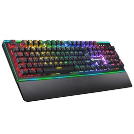GameBooster G906B Spectrum Rainbow Aydınlatmalı Bileklikli Mekanik Oyun Klavyesi