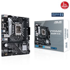 Asus Prime B660M-K D4 Intel B660 Soket 1700 DDR4 5333(OC)MHz mATX Anakart