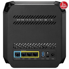 ASUS ROG Rapture GT6 Gaming Mesh Sistemi AX10000 WiFi6 Tri-Band (Siyah, İkili Paket)