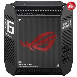 ASUS ROG Rapture GT6 Gaming Mesh Sistemi AX10000 WiFi6 Tri-Band (Siyah, İkili Paket)