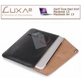 LUXA2 LX-LHA0056-A Metropolitan 13" Mac Book Pro İnce Deri Zarf Kılıf - Siyah