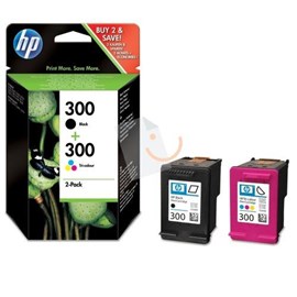 HP 300 CN637EE Siyah ve Üç Renkli Kartuş Birleşik Paket D2660 D5560 F2420 F248 C4685 C4780