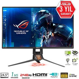 Asus ROG Swift PG258Q 24.5 1ms FHD 240Hz HDMI DP Usb 3.0 G-SYNC 3D Led Oyuncu Monitörü (TEŞHİR ÜRÜNÜ)