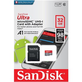 SanDisk SDSQUAR-032G-GN6MA Ultra 32GB microSDHC UHS-I 98MB C10 U1 A1 Bellek Kartı