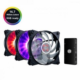 Cooler Master MasterFan Pro 120 Air Balance 3 Lü Paket 3x120mm RGB Led'li Kasa Fanı ve RGB Kontrol Ünitesi