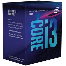 Intel Core i3-8100 Coffee Lake 3.60GHz 6MB UHD 630 Vga Lga1151 İşlemci