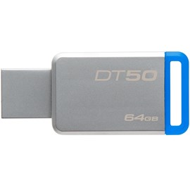 Kingston DT50/64GB DataTraveler 50 64GB Mavi USB 3.1 Metal Usb Bellek