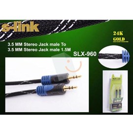 S-Link SLX-960 1.5 Metre Kılıflı Altın Uçlu Stereo Kablosu