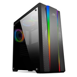 Power Boost VK-G3901S Siyah Rainbow RGB Fan Strip PSUsuz ATX Kasa