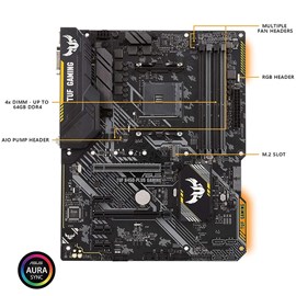 Asus TUF B450-PLUS GAMING DDR4 M.2 HDMI DVI Aura LED 16x AM4 ATX