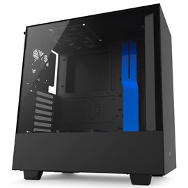 NZXT CA-H500B-BL H500 Mat Siyah-Mavi Temperli Cam ATX PSUsuz Kasa