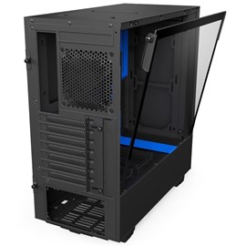 NZXT CA-H500B-BL H500 Mat Siyah-Mavi Temperli Cam ATX PSUsuz Kasa